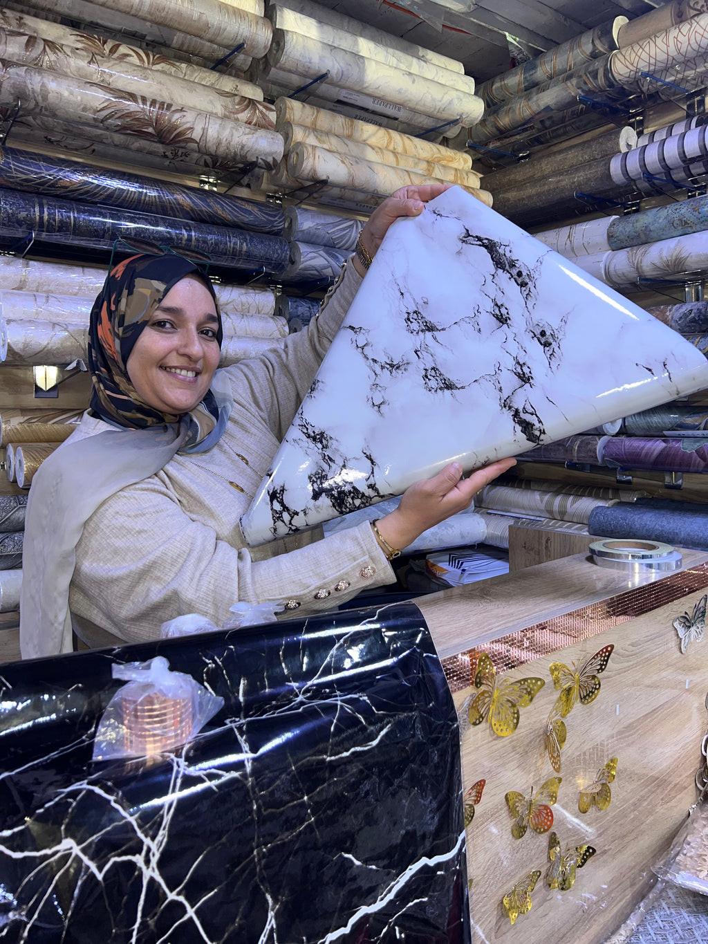papier adhésif lavable (marble effect) 10 metre /60cm